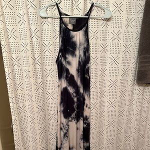 Blue and white maxi dress